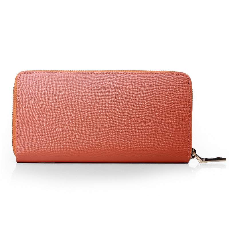 Knockoff Prada Real Leather Wallet 1136 orange - Click Image to Close